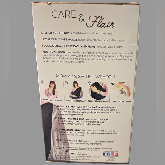 Itzy Ritzy Nursing Happens Luxe ♾ Breastfeeding Scarf W/Reminder Cuff Bracelet - Picture 2 of 5